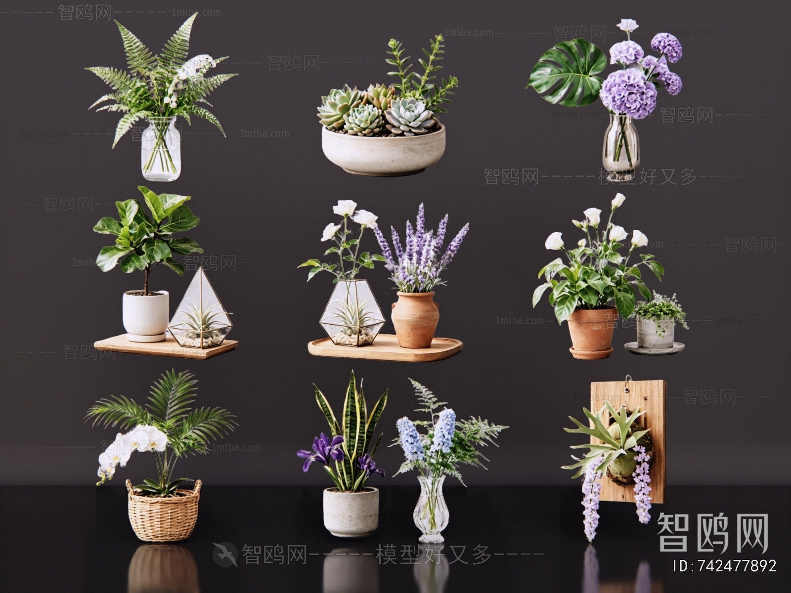 Modern Ground Green Plant Potted Plants