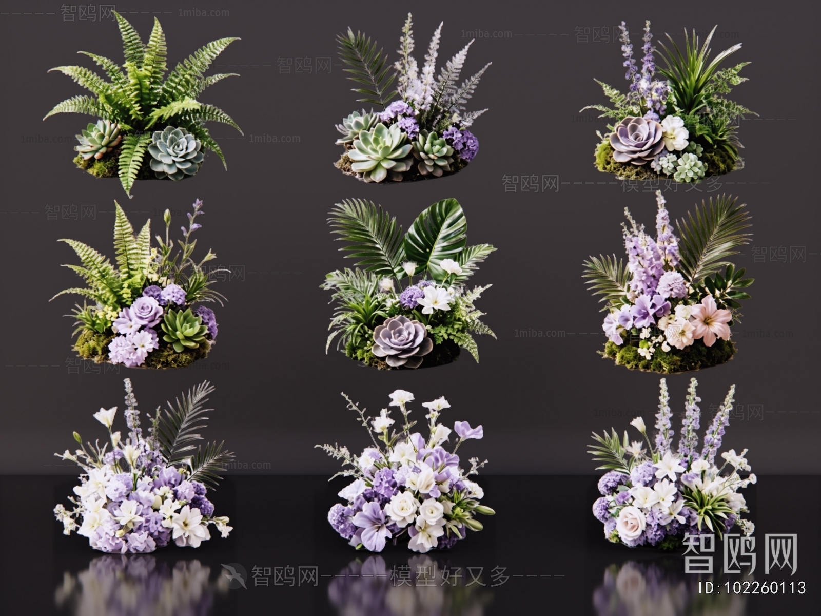 Modern Flowers And Grass