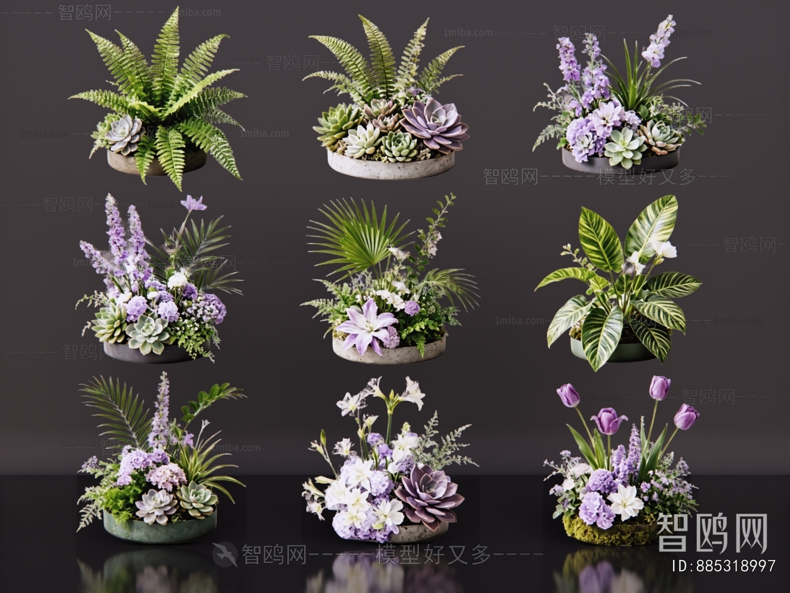 Modern Flowers And Grass