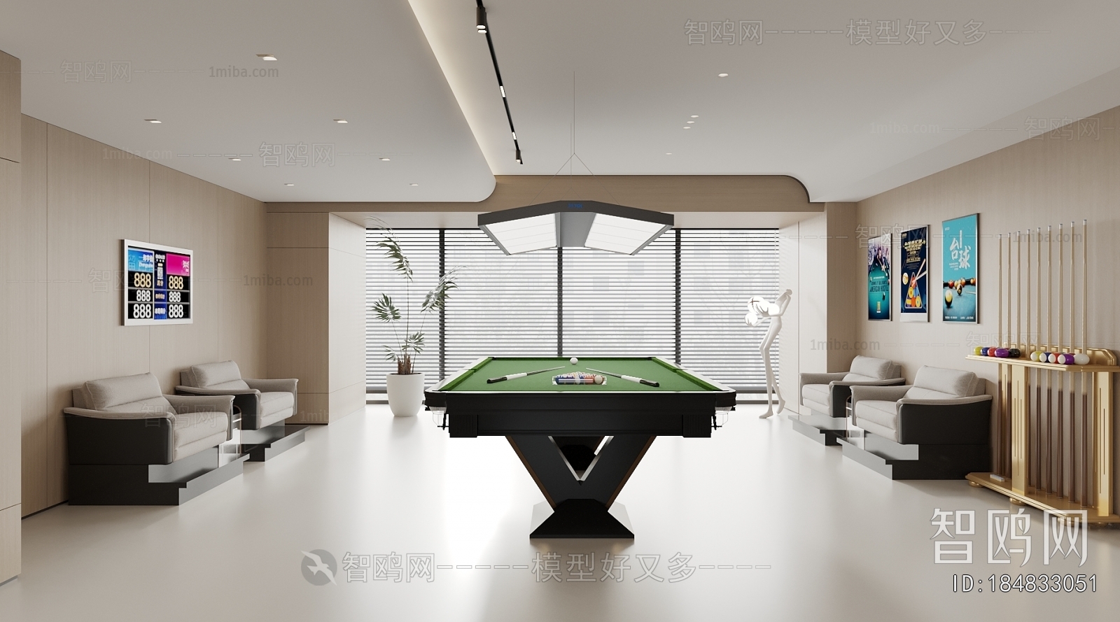 Modern Billiards Room