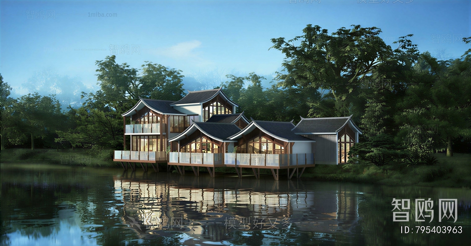 New Chinese Style Appearance Of Commercial Building