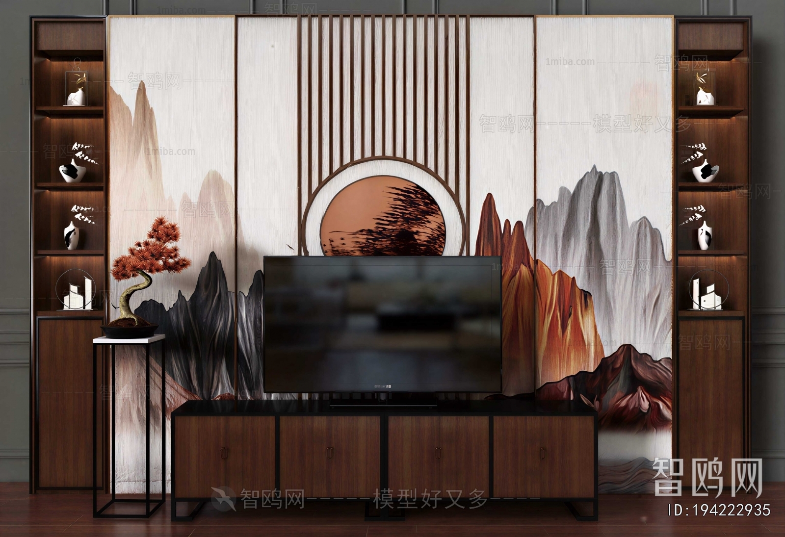 New Chinese Style TV Cabinet