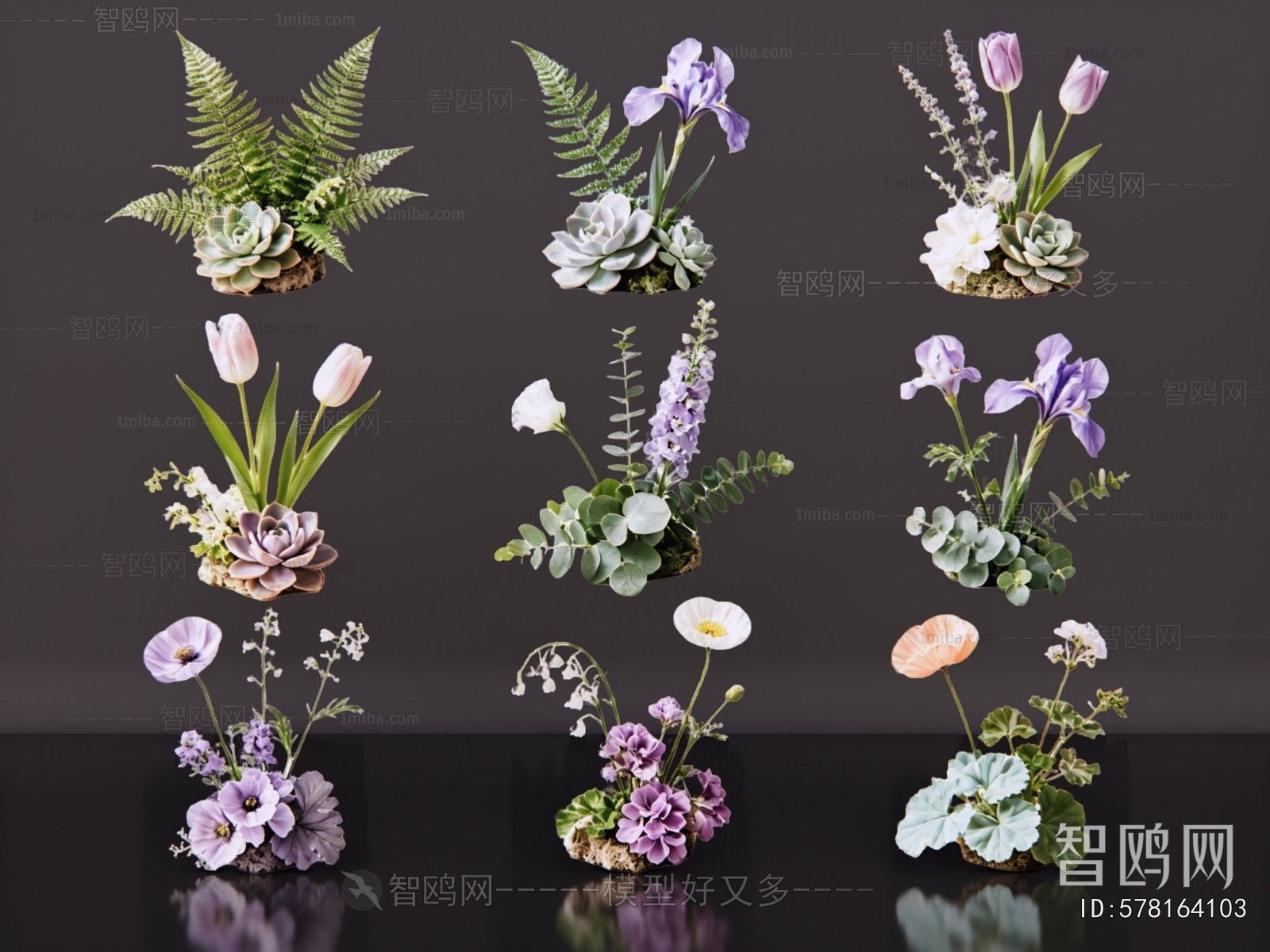 Modern Flowers And Grass