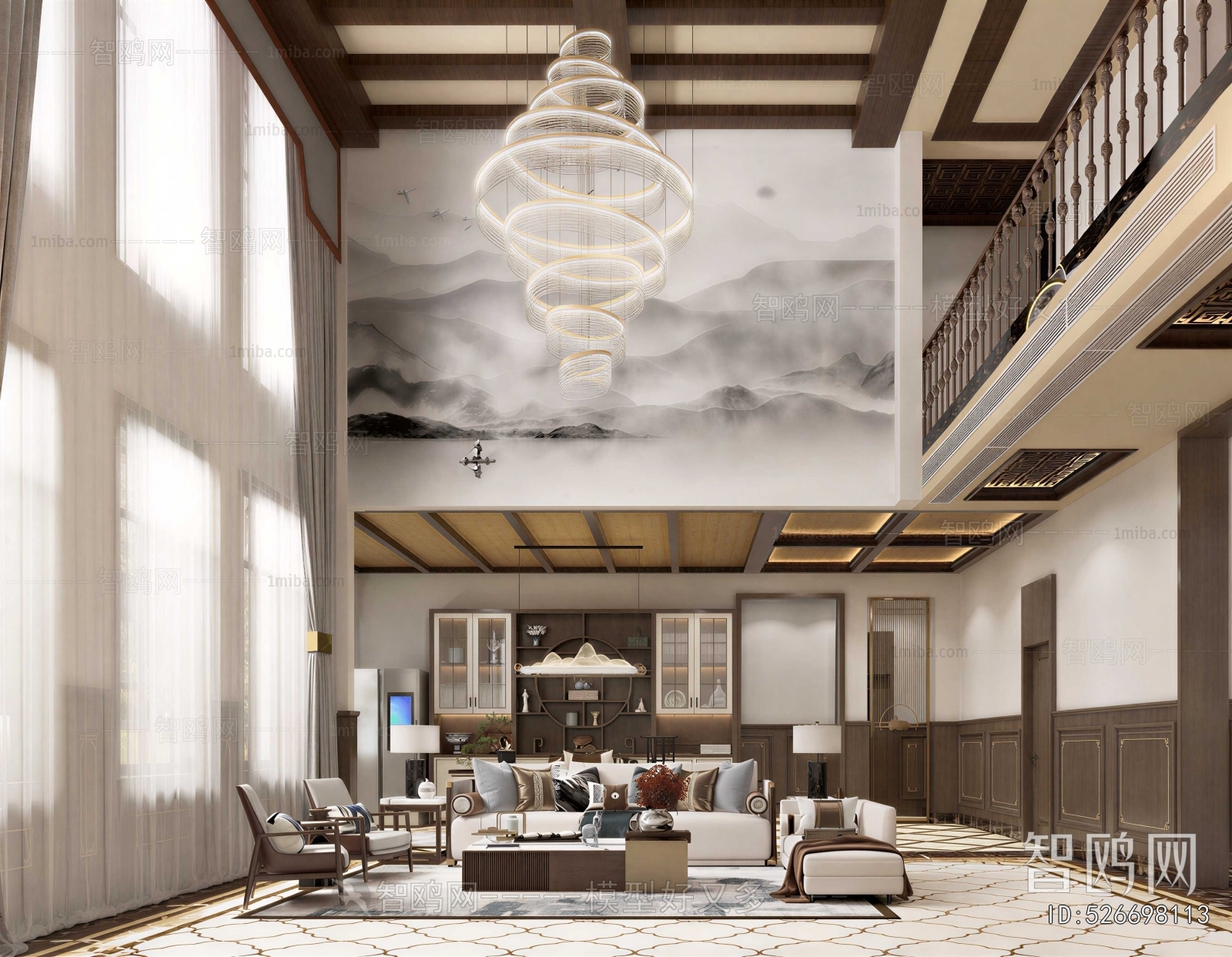 New Chinese Style A Living Room