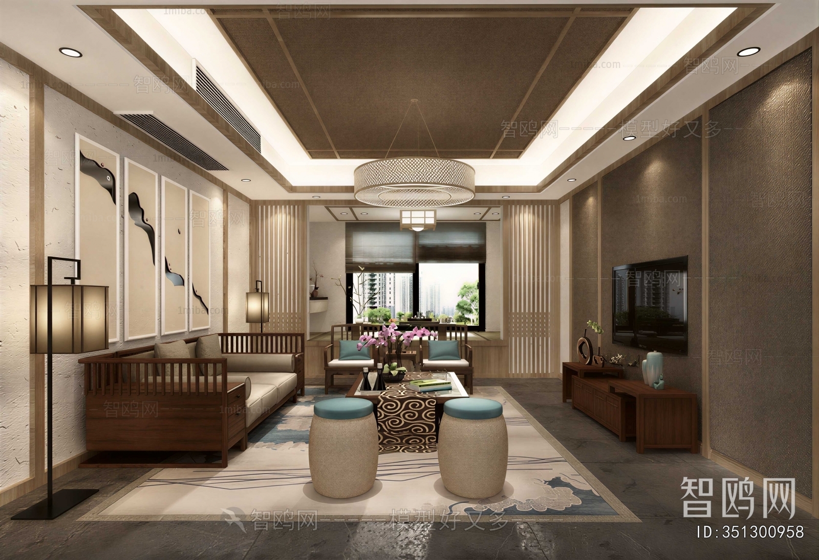 New Chinese Style A Living Room