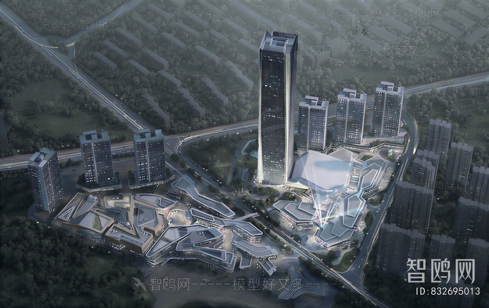 Modern Architectural Bird's-eye View Planning