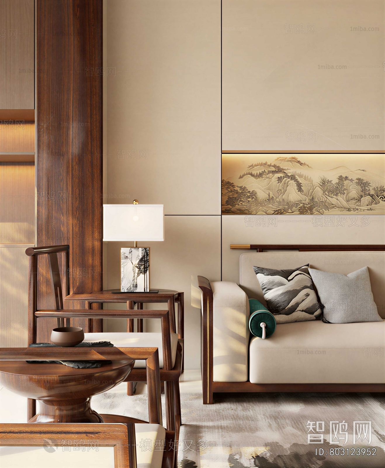 New Chinese Style Sofa Combination
