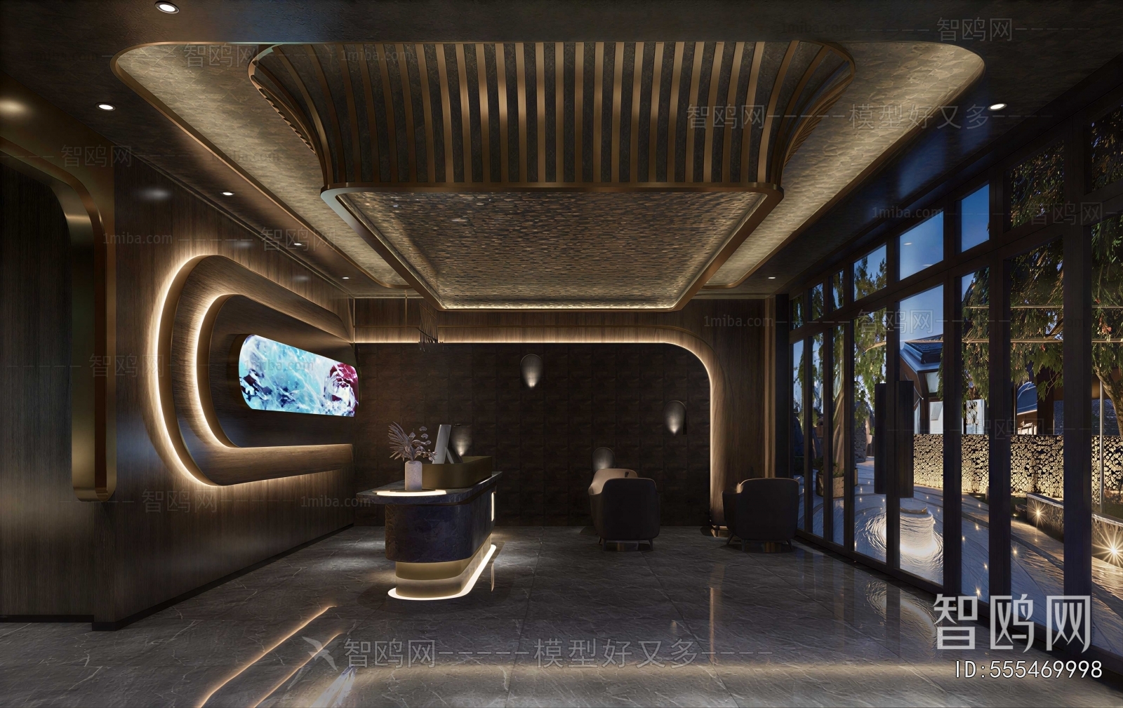 Modern Office Reception Desk
