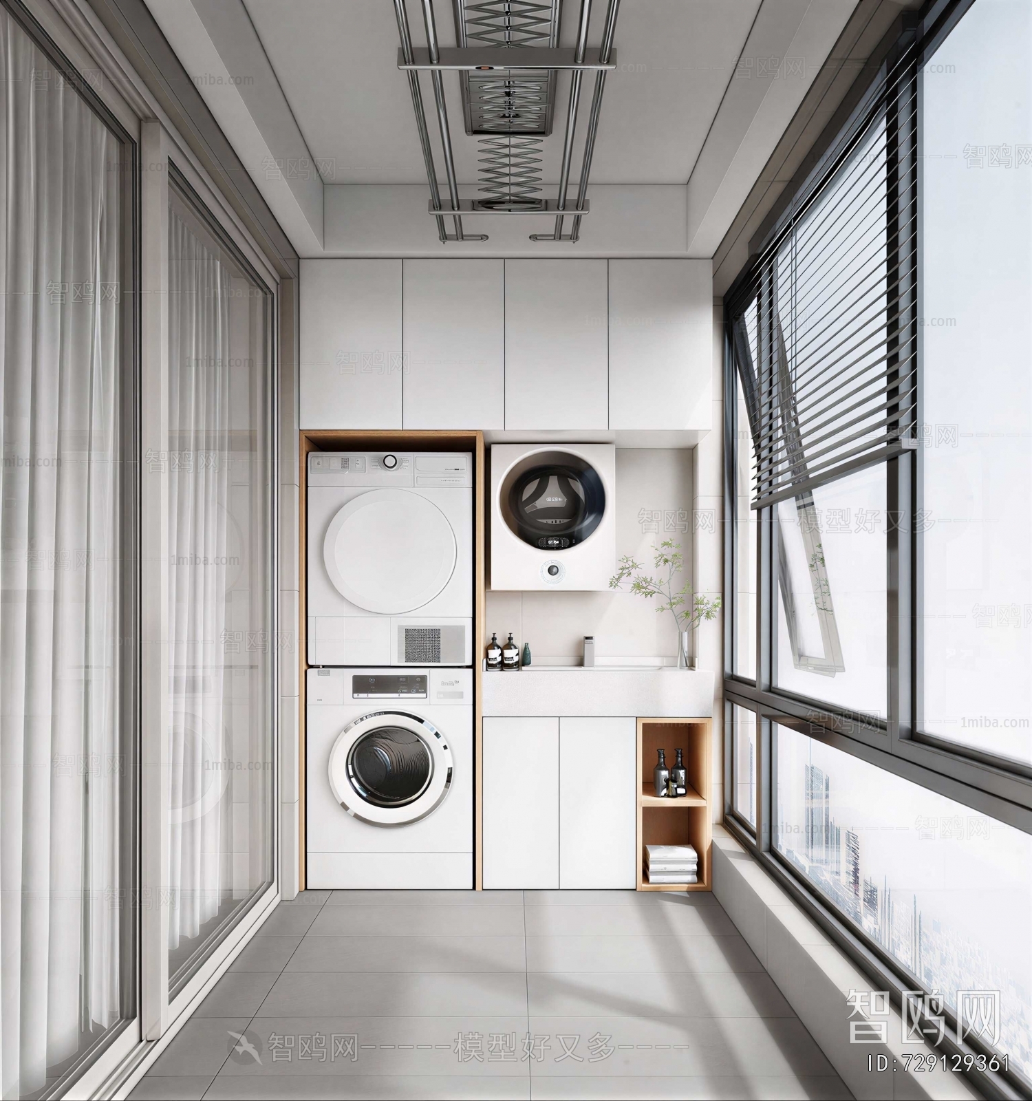 Modern Balcony Laundry Room