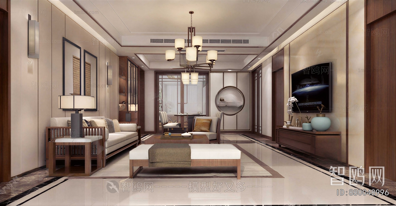 New Chinese Style A Living Room