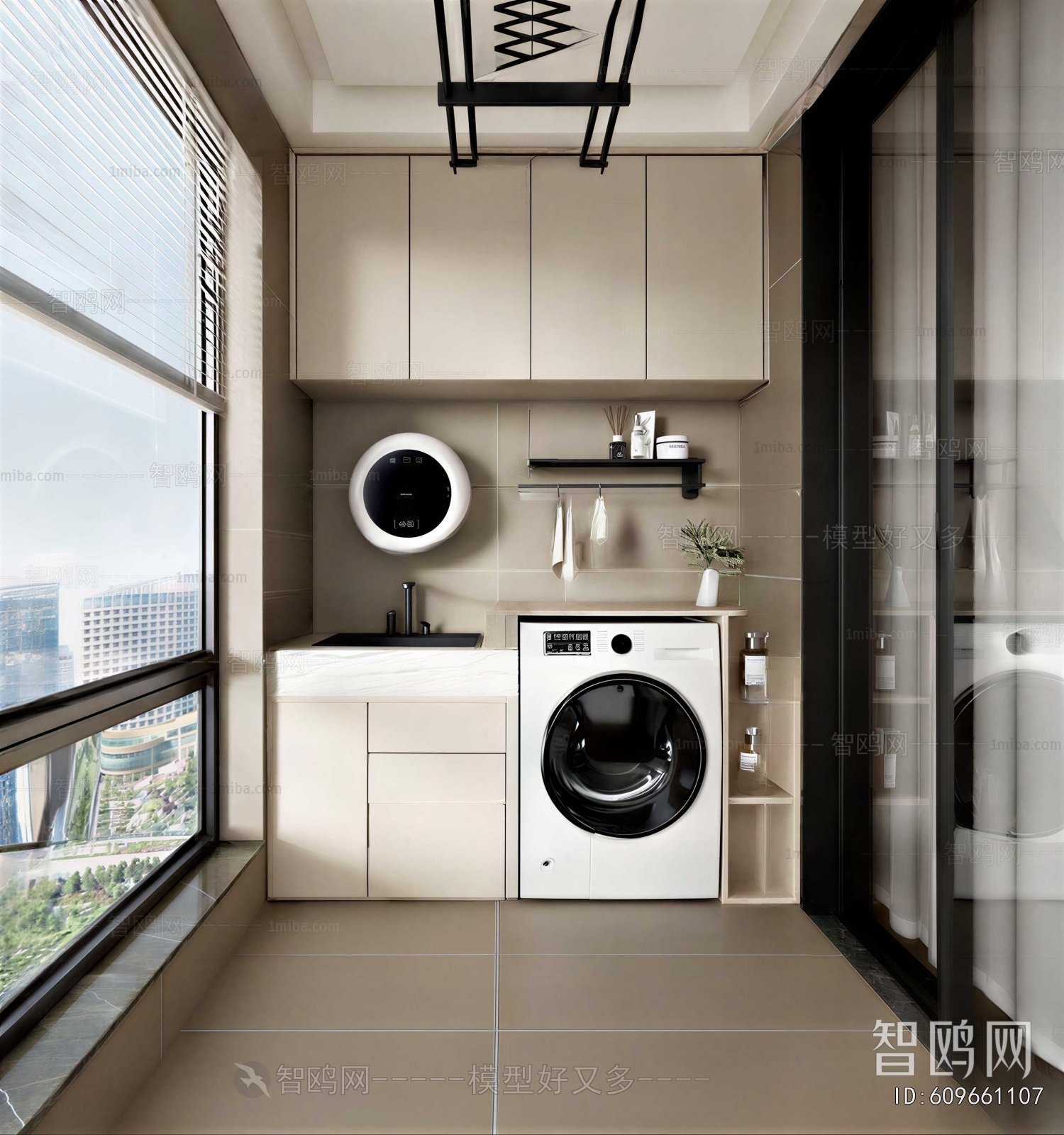 Modern Balcony Laundry Room