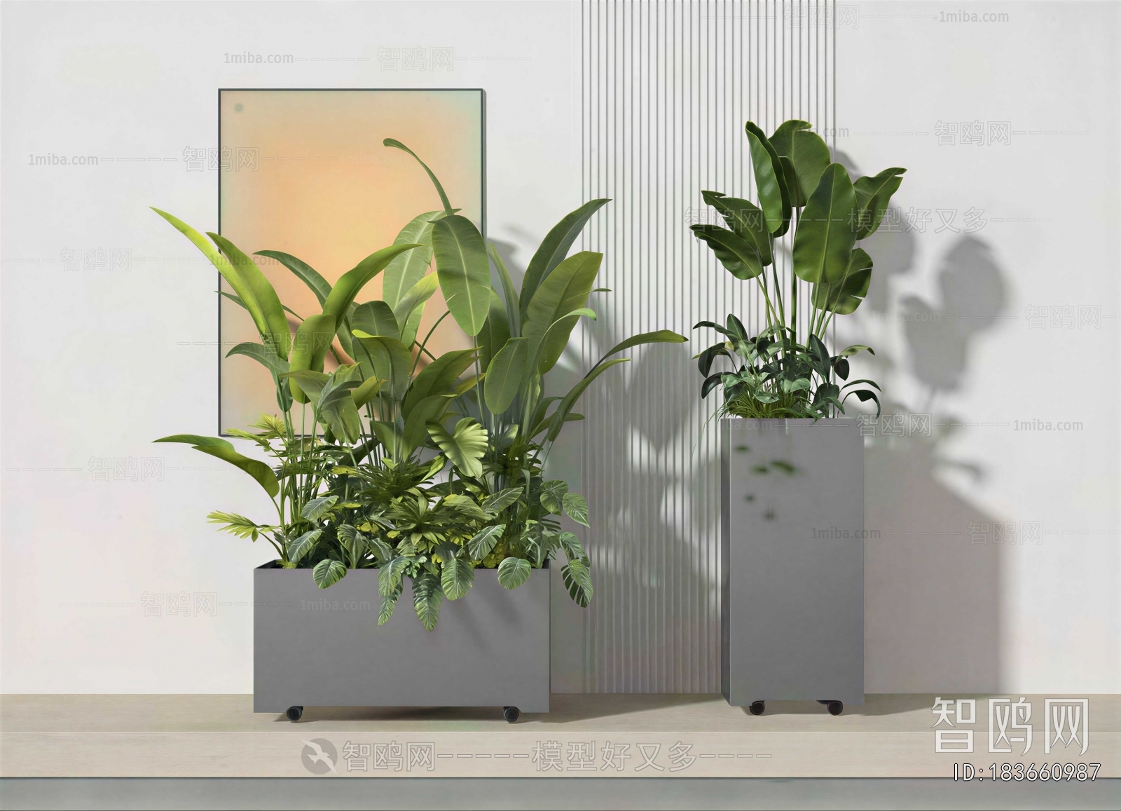Modern Ground Green Plant Potted Plants