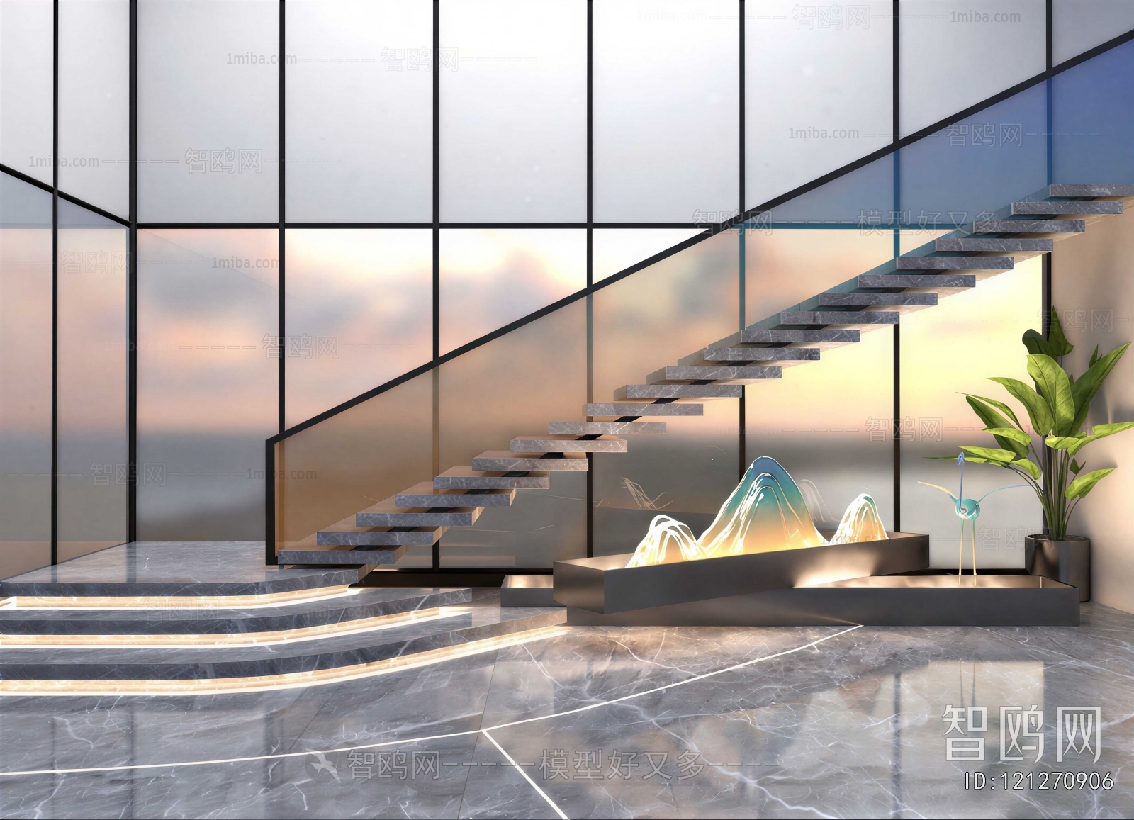 Modern Stair Balustrade/elevator