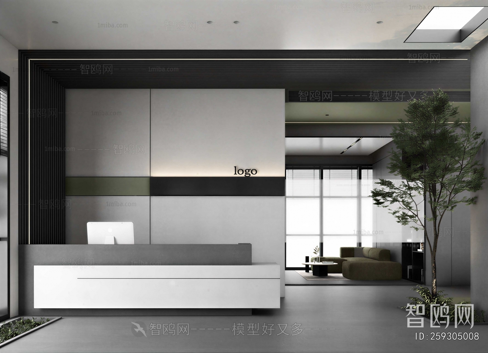 Modern Office Reception Desk