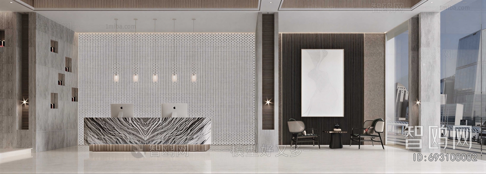 Modern Office Reception Desk
