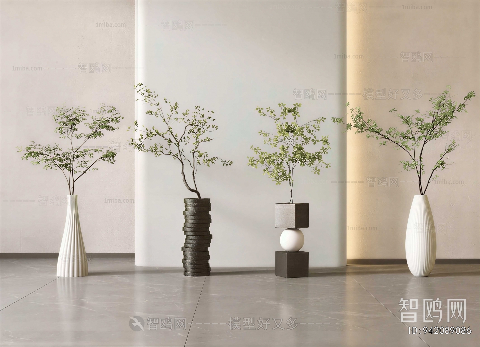 Modern Ground Green Plant Potted Plants