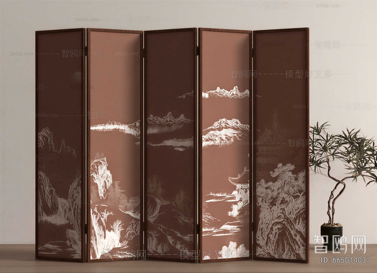 New Chinese Style Wooden Screen Partition