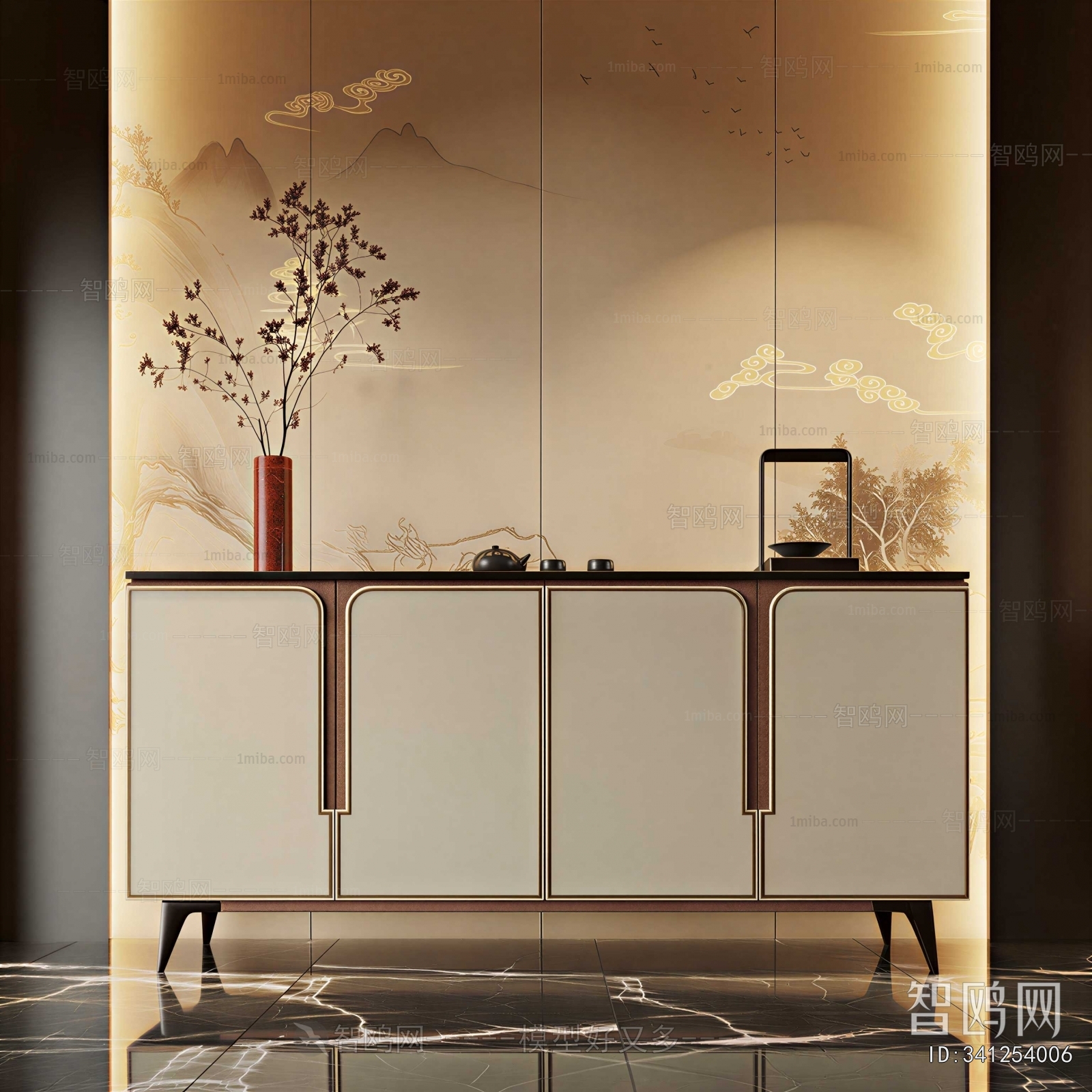 New Chinese Style Entrance Cabinet