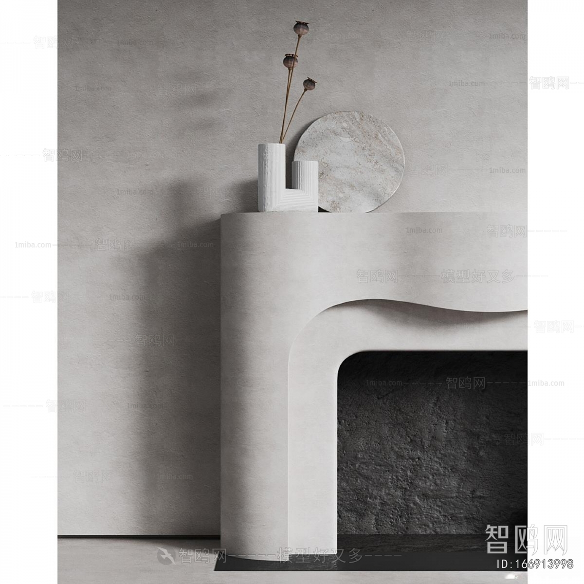 Wabi-sabi Style Fireplace