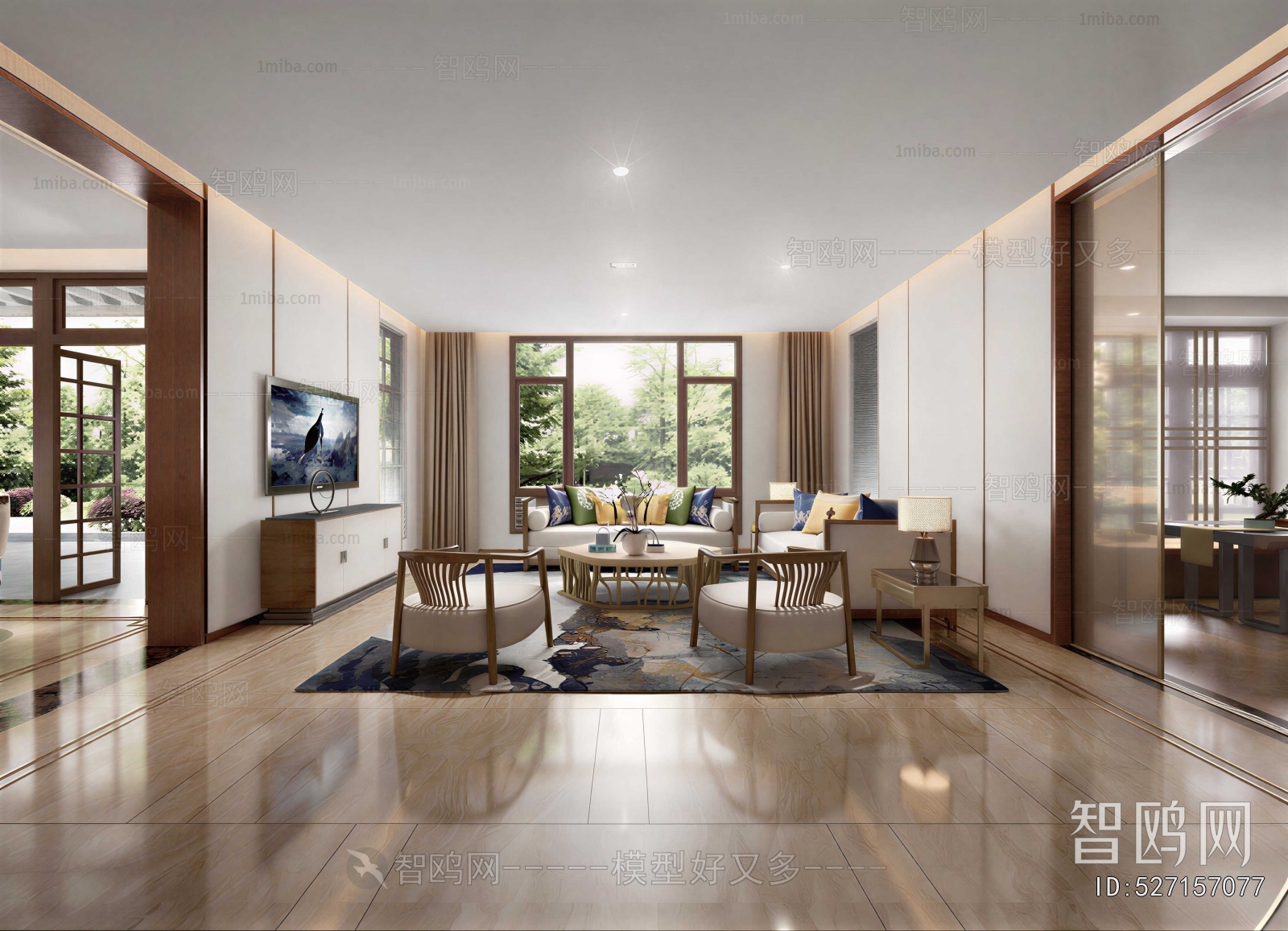 New Chinese Style A Living Room