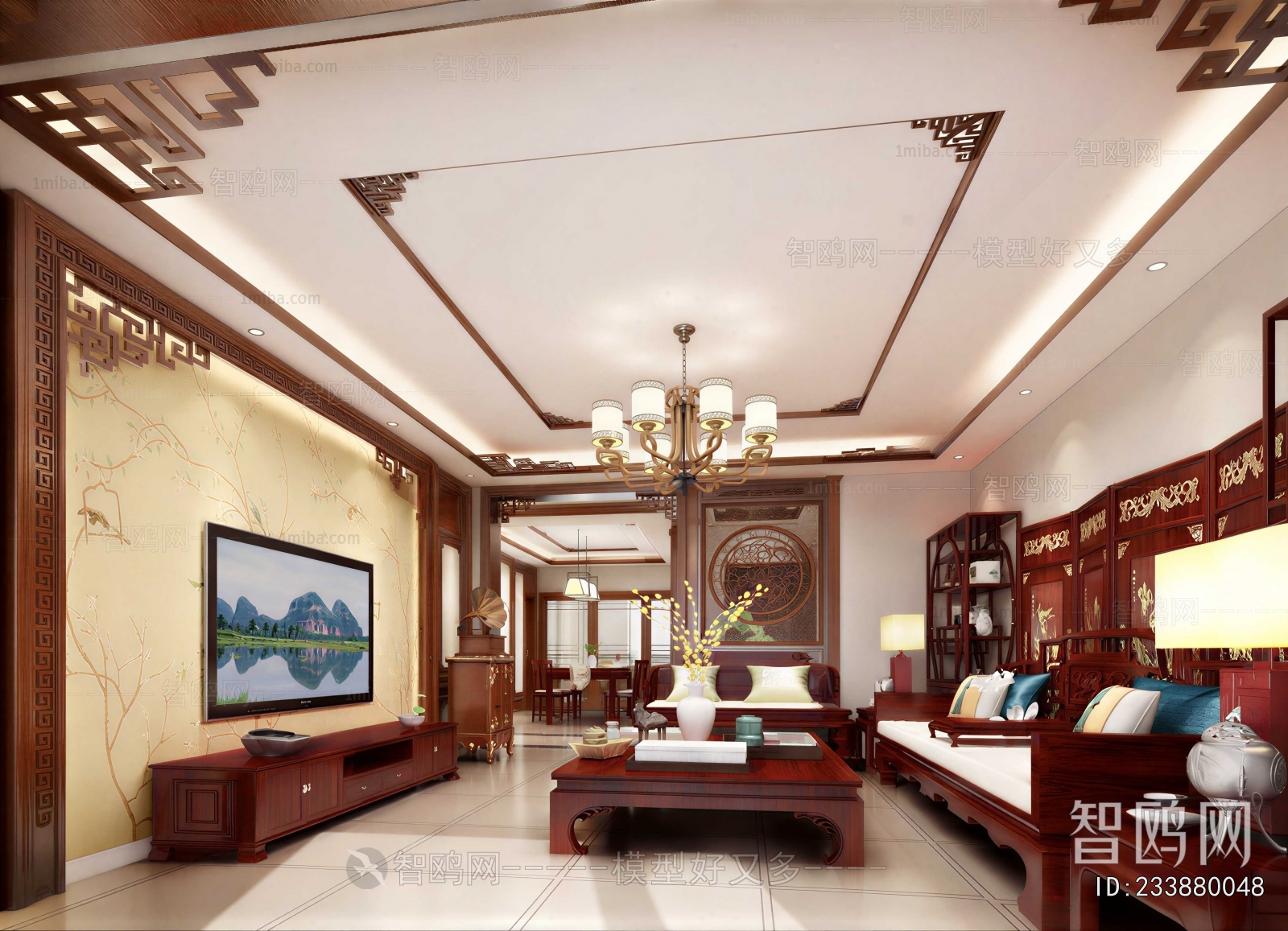 New Chinese Style A Living Room
