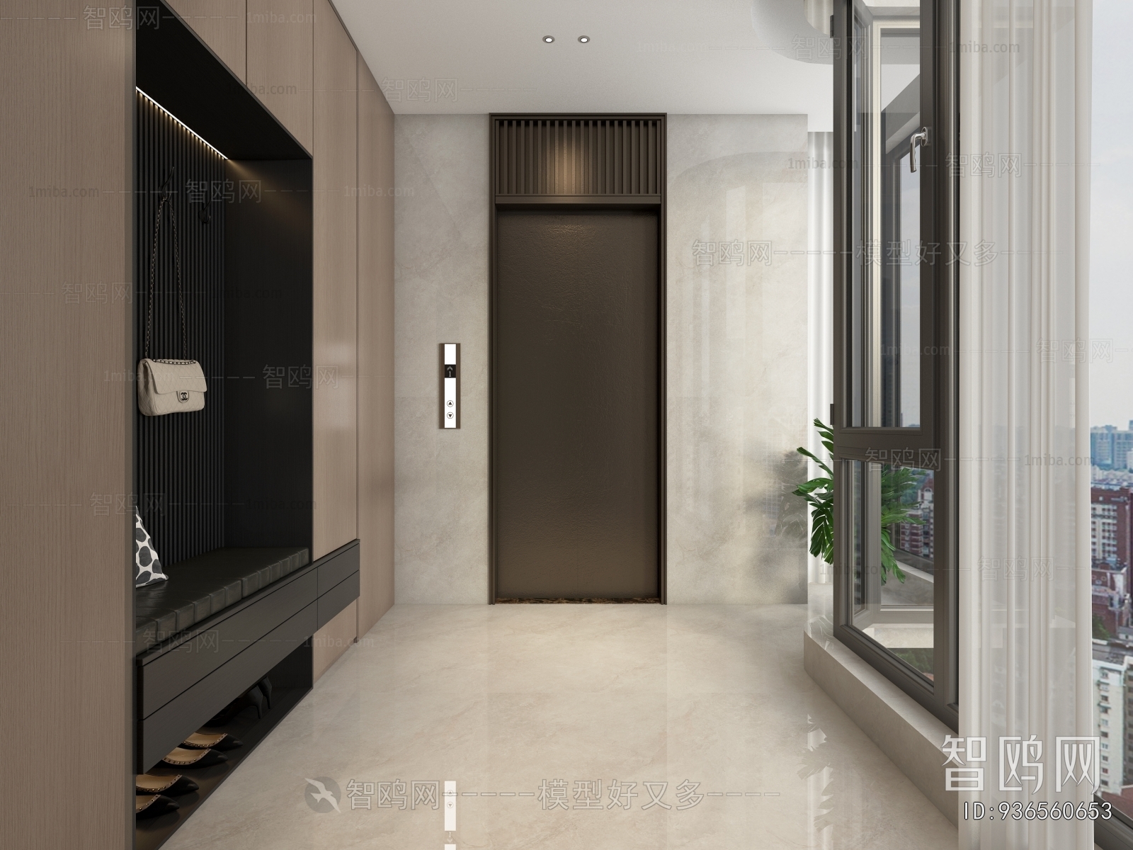 Modern Office Elevator Hall