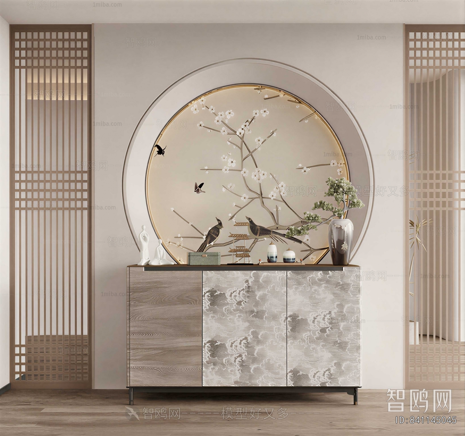 New Chinese Style Side Cabinet