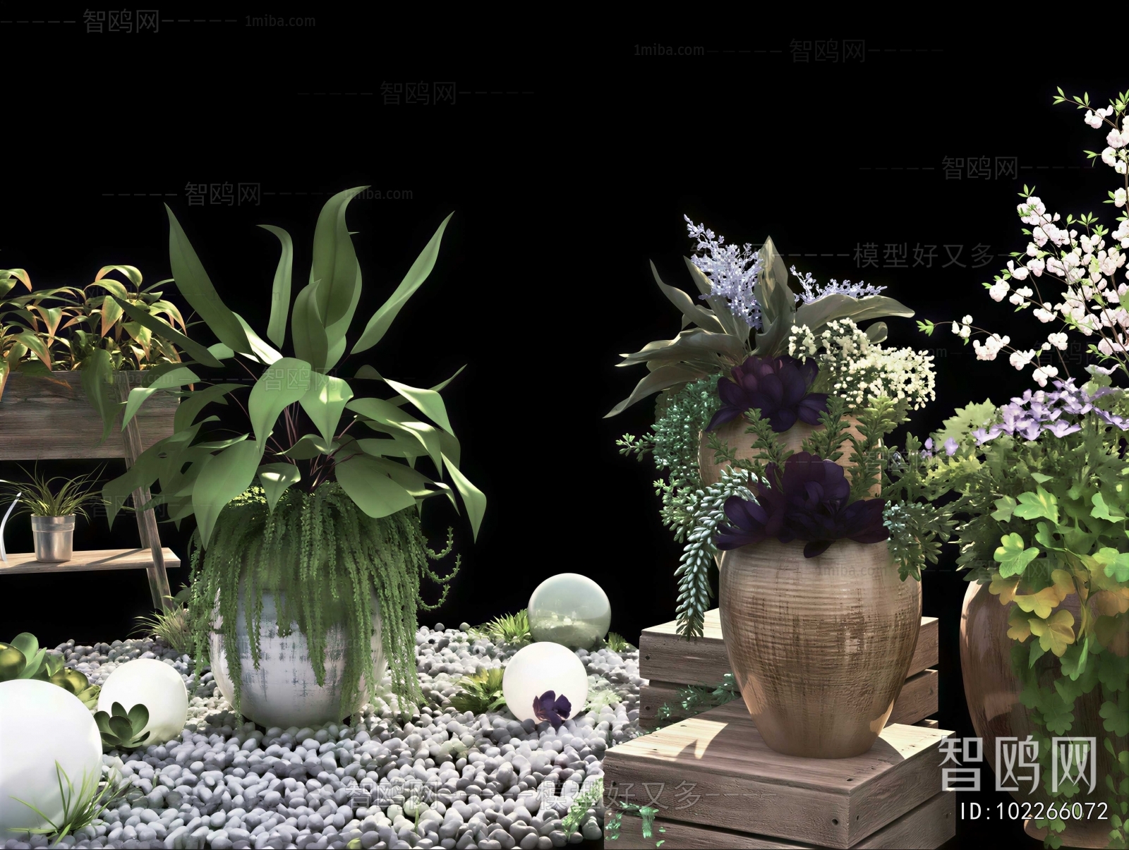 Modern Ground Green Plant Potted Plants