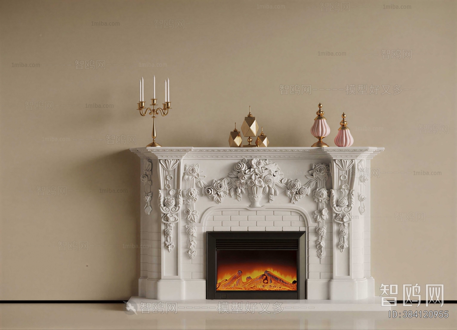 Simple European Style Fireplace
