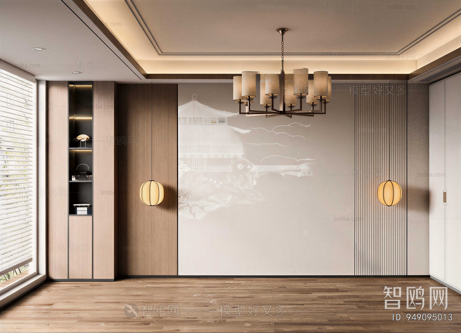 New Chinese Style TV Wall