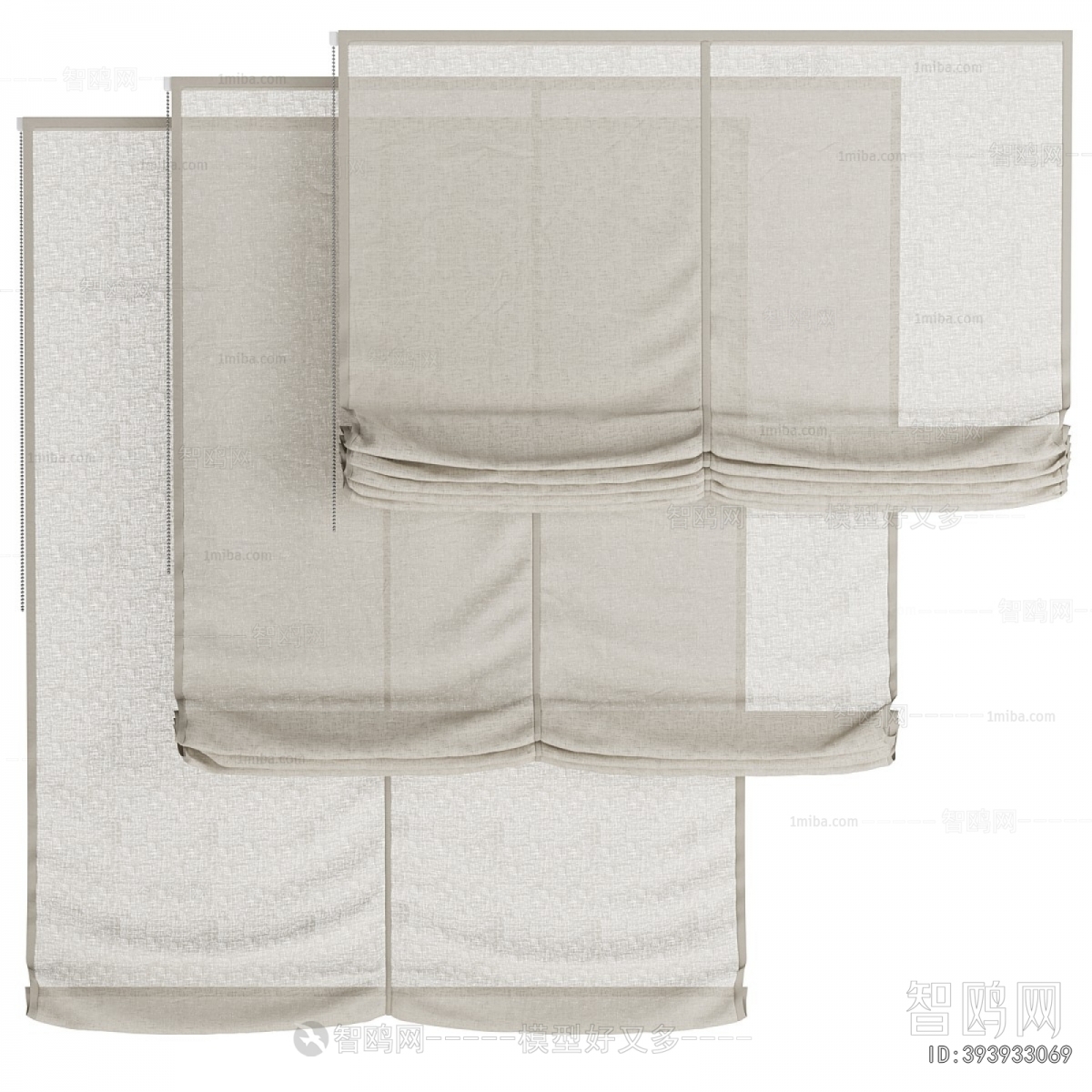 New Chinese Style Roman Curtain