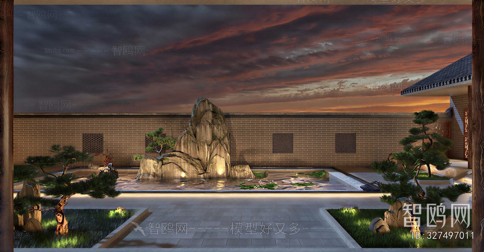 New Chinese Style Courtyard/landscape