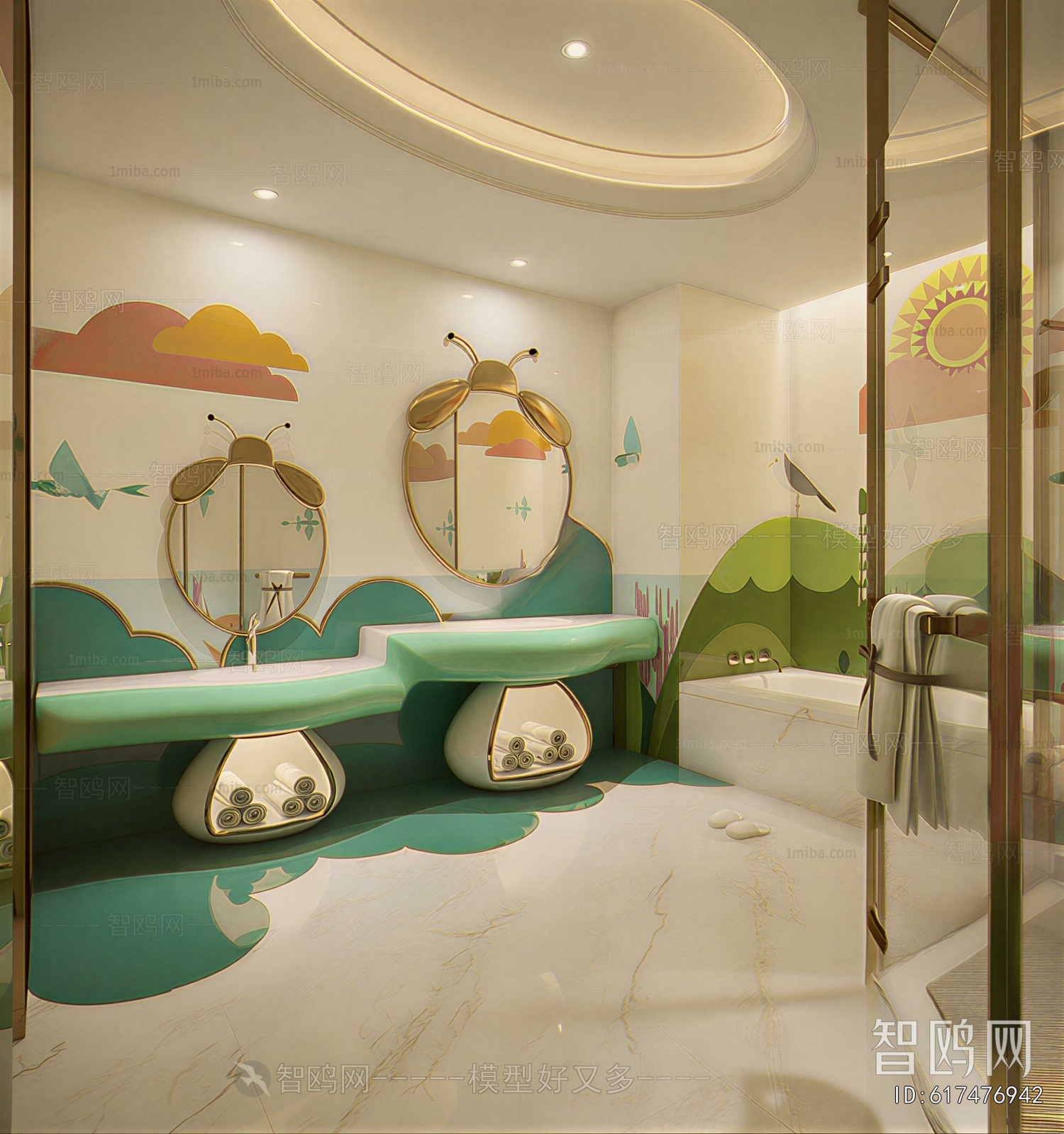 Modern Children's Restroom