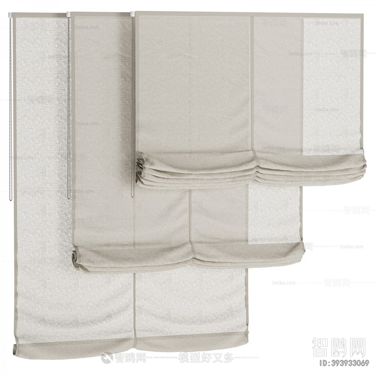 New Chinese Style Roman Curtain