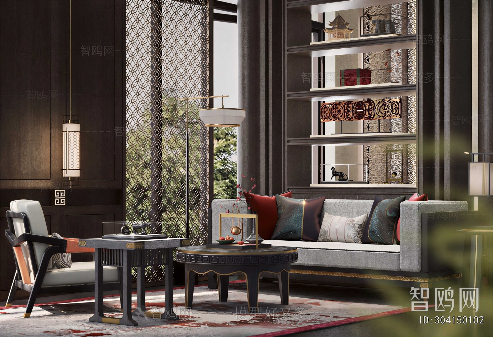 New Chinese Style A Living Room