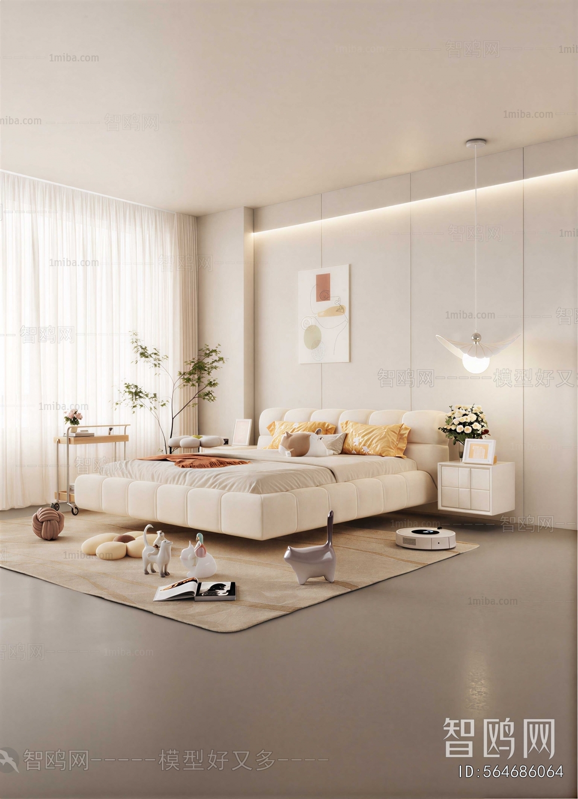 Modern Wabi-sabi Style Bedroom