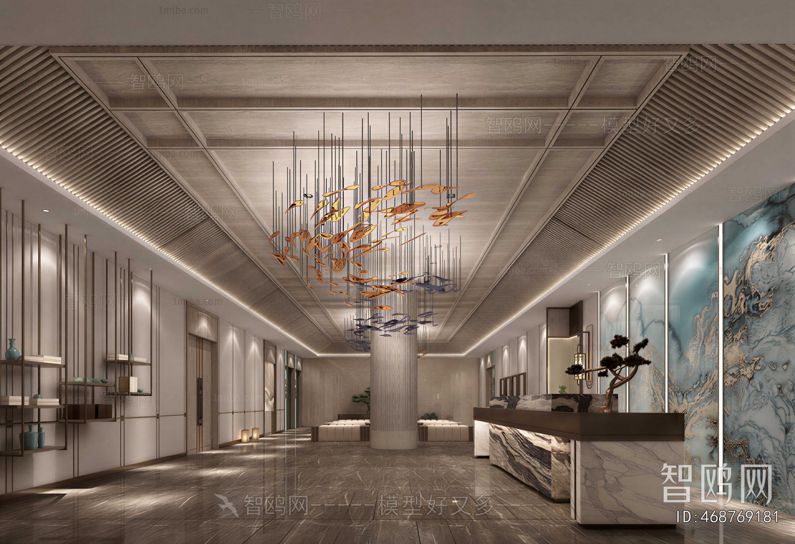 New Chinese Style Office Reception Desk
