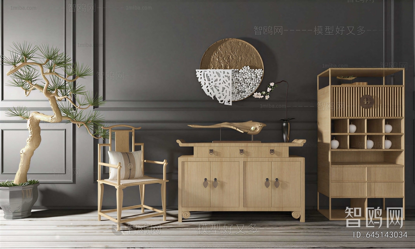 New Chinese Style Side Cabinet