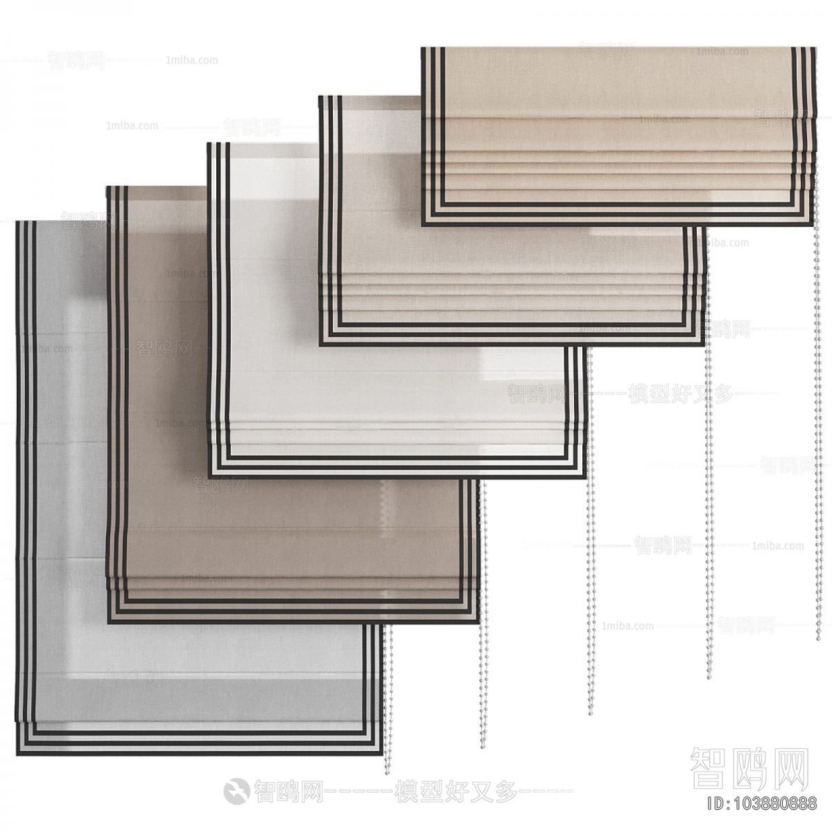 New Chinese Style Roman Curtain