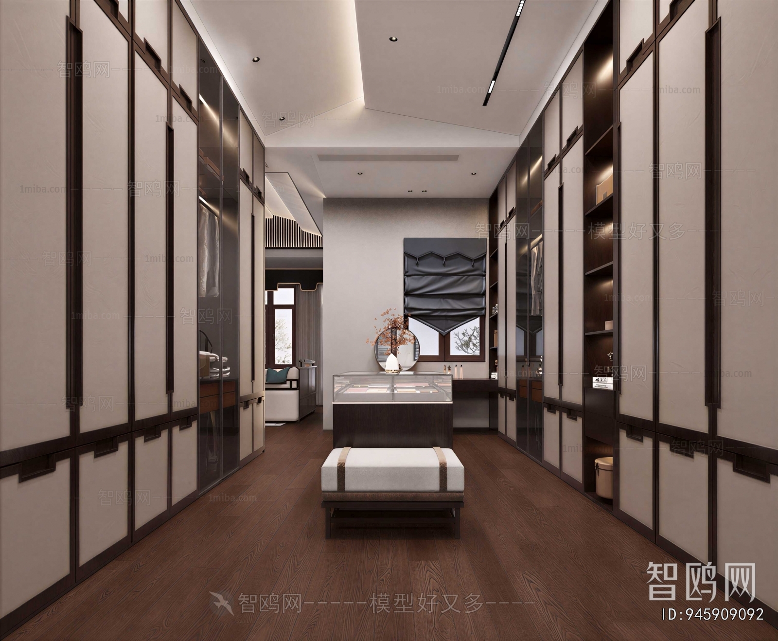 New Chinese Style Clothes Storage Area