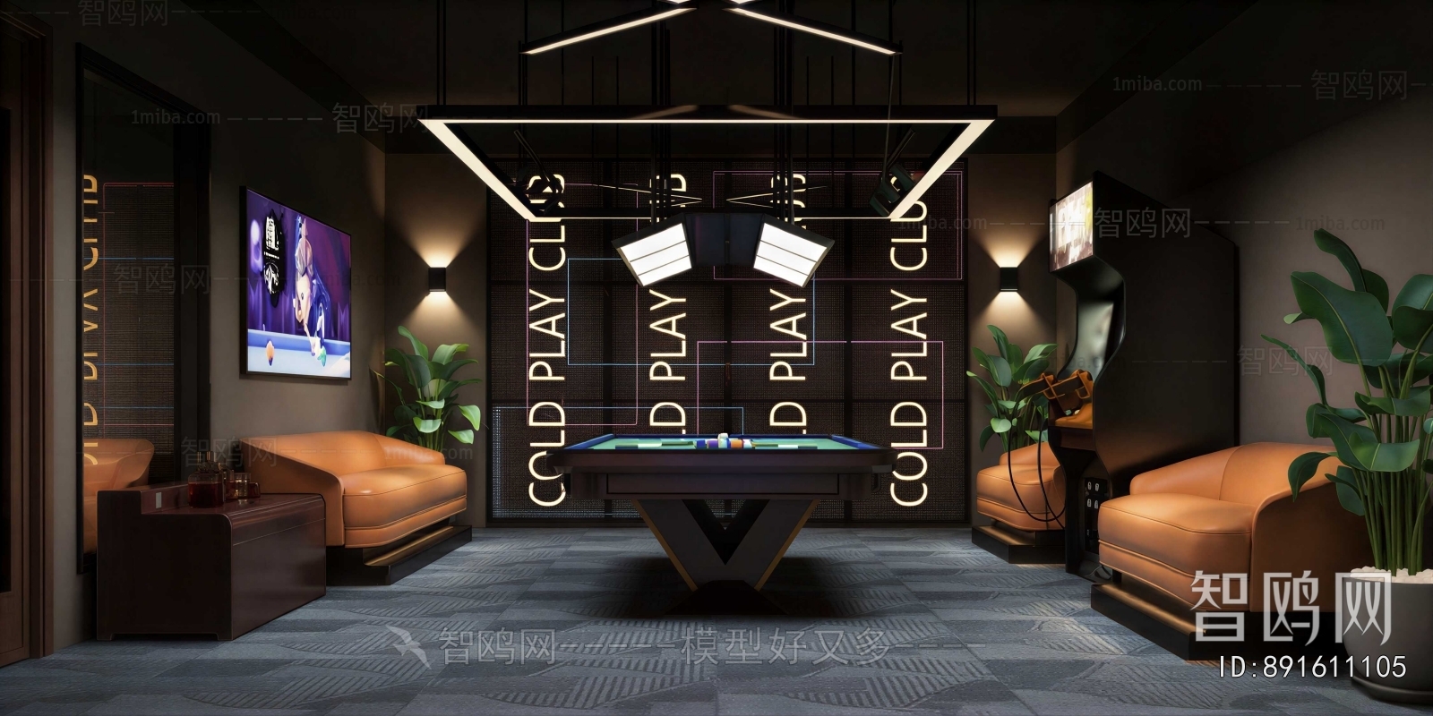 Modern Billiards Room
