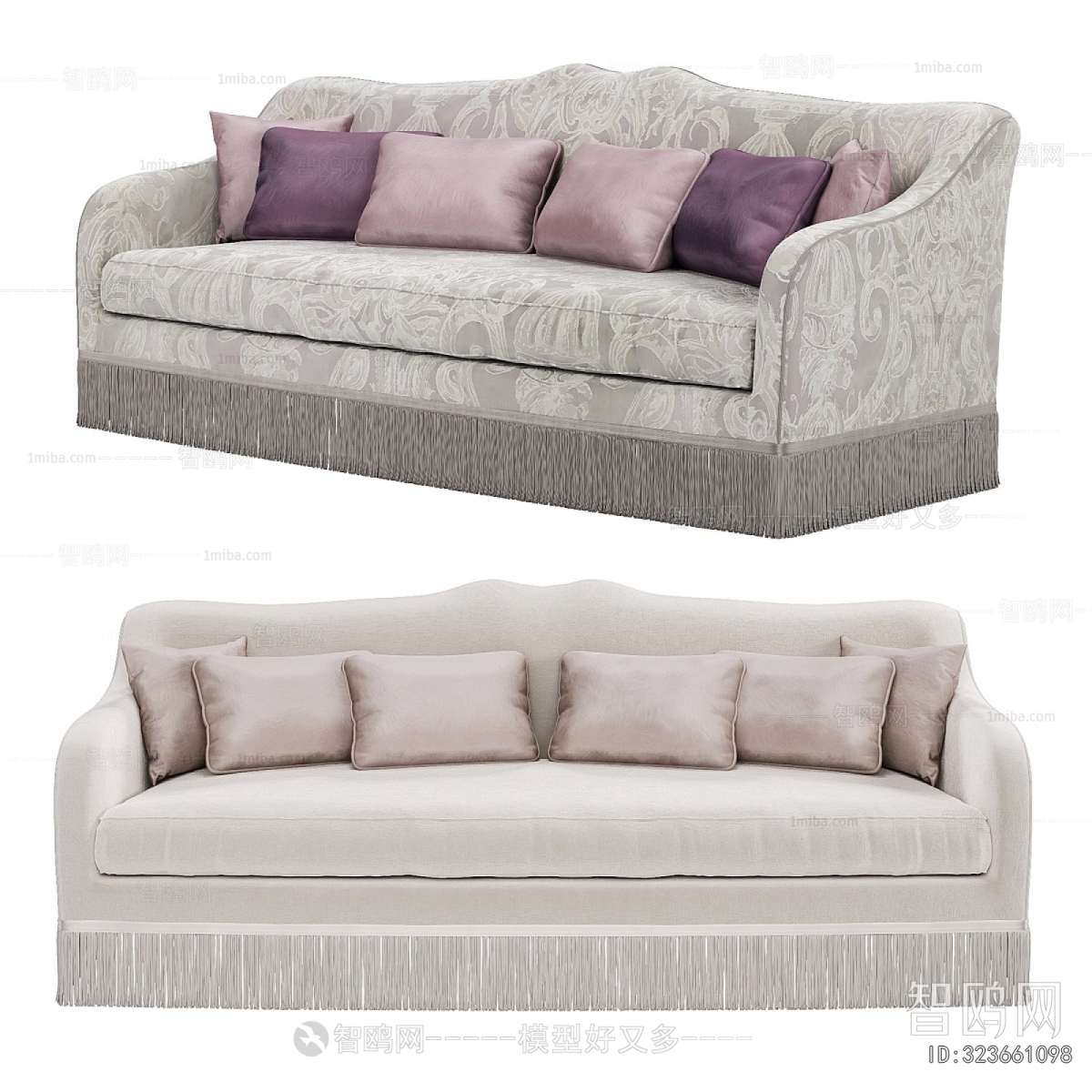 Simple European Style Three-seat Sofa