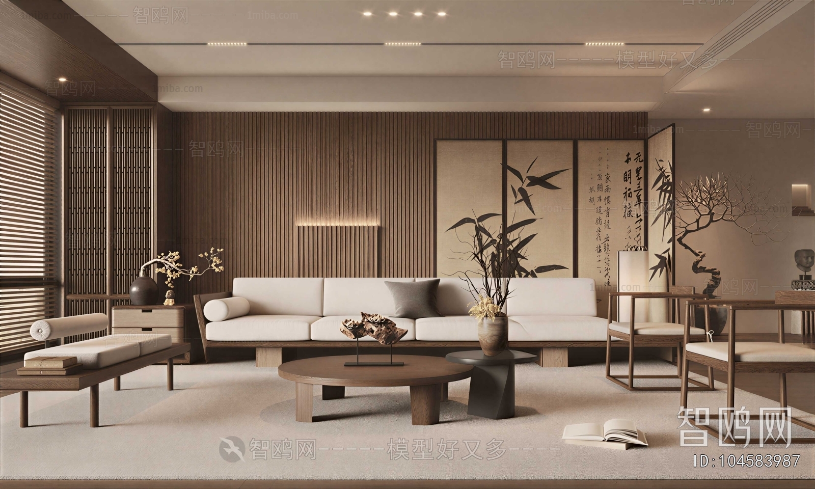 New Chinese Style A Living Room