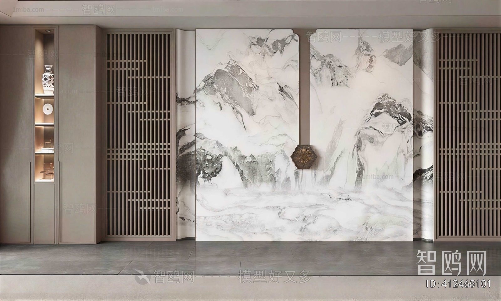 New Chinese Style TV Wall