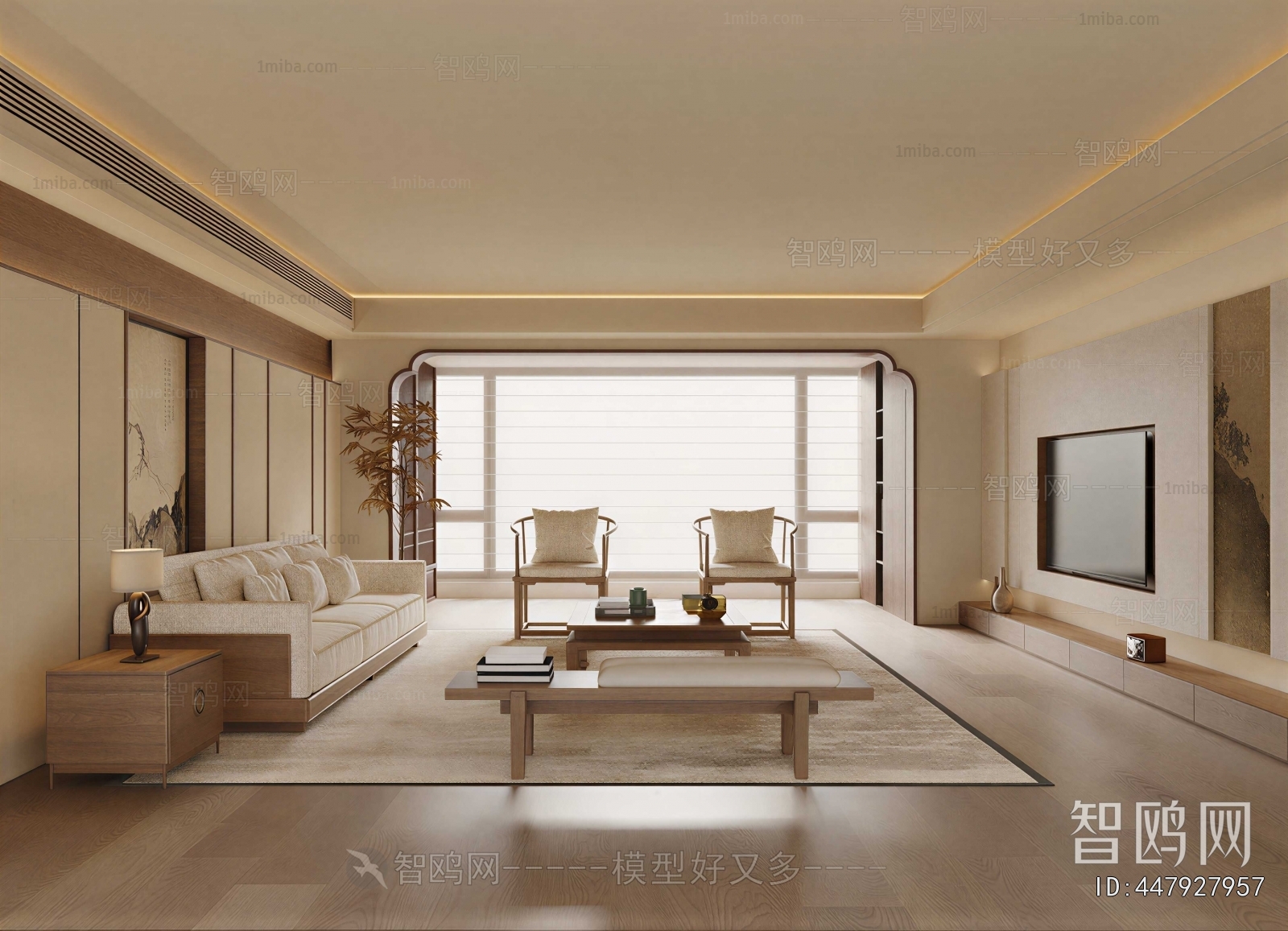 New Chinese Style A Living Room