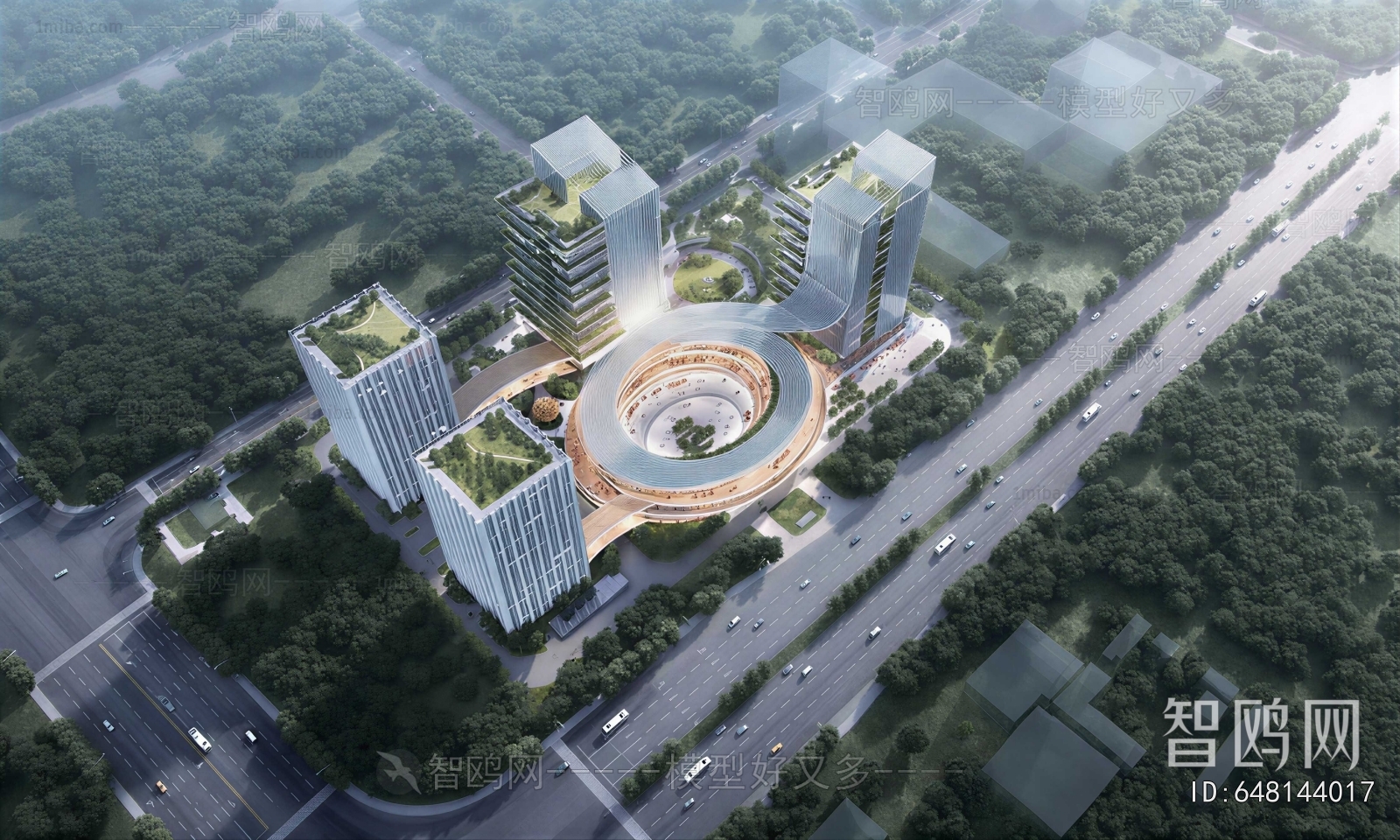 Modern Architectural Bird's-eye View Planning