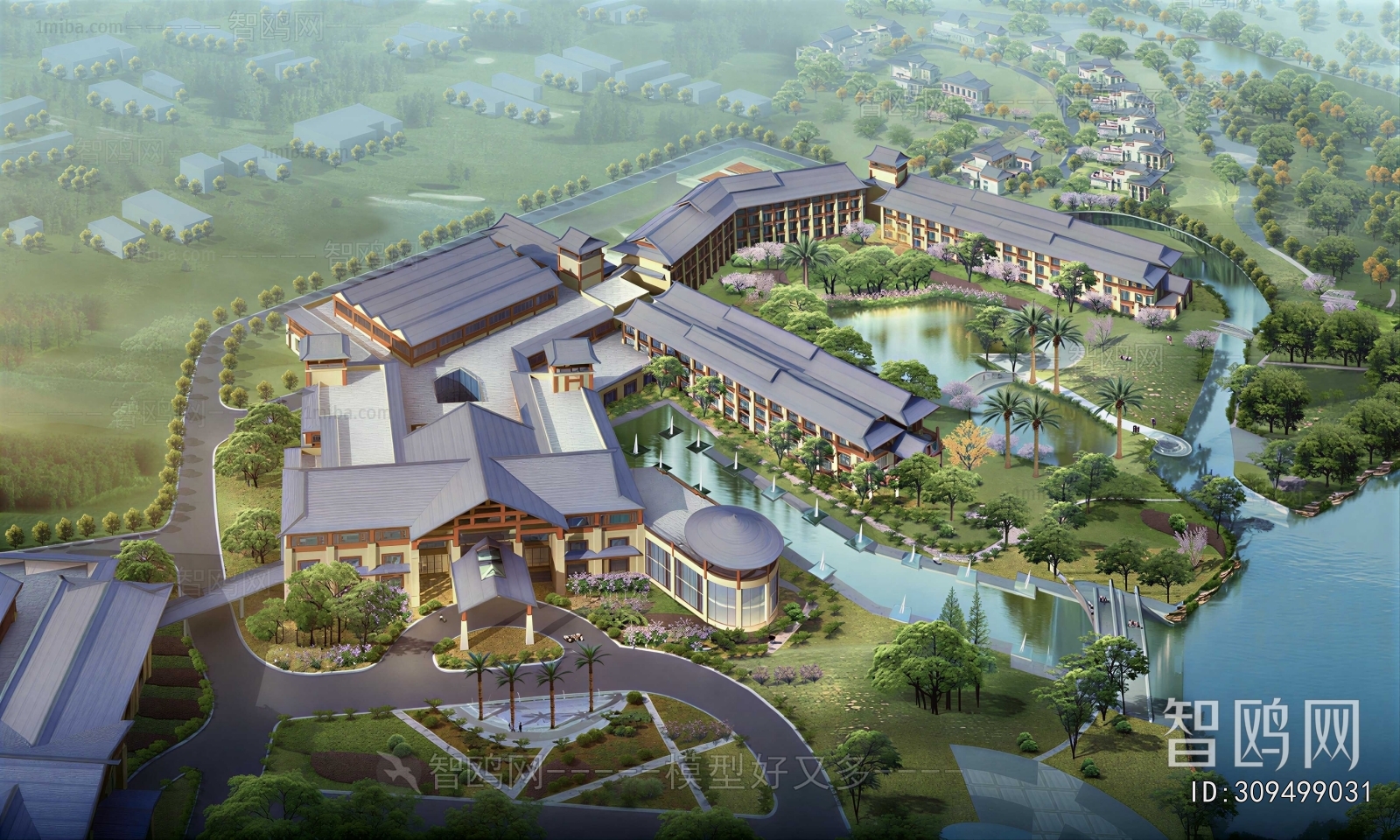 Modern Architectural Bird's-eye View Planning
