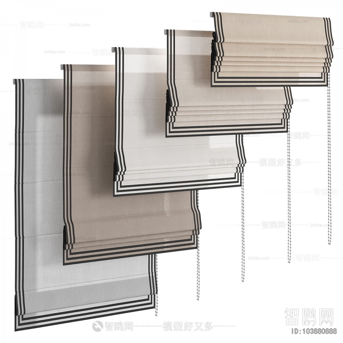 New Chinese Style Roman Curtain