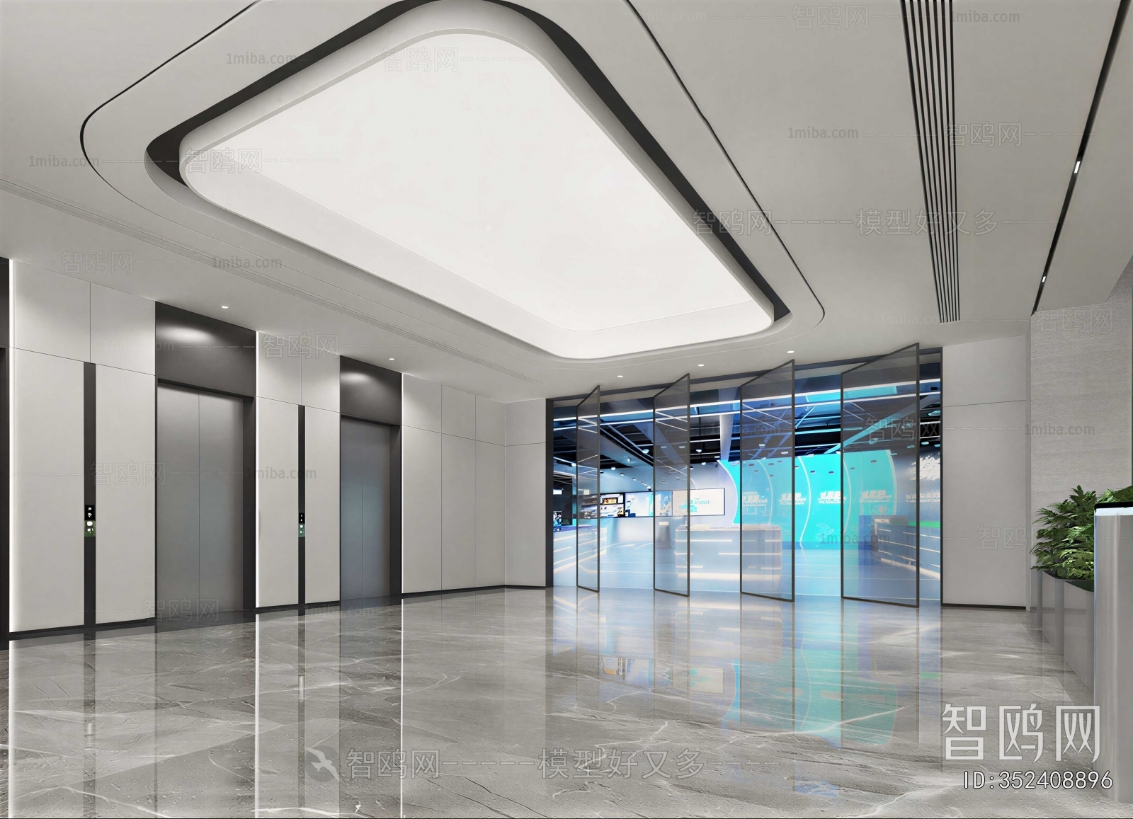 Modern Office Elevator Hall