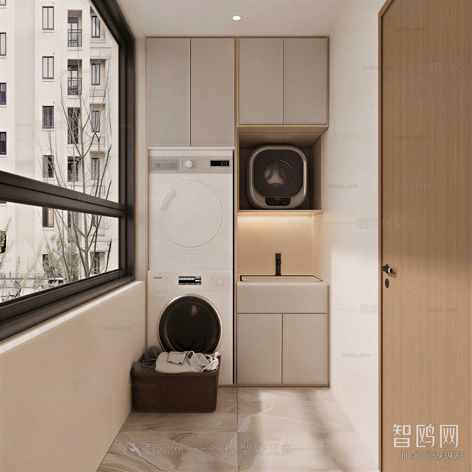 Modern Balcony Laundry Room
